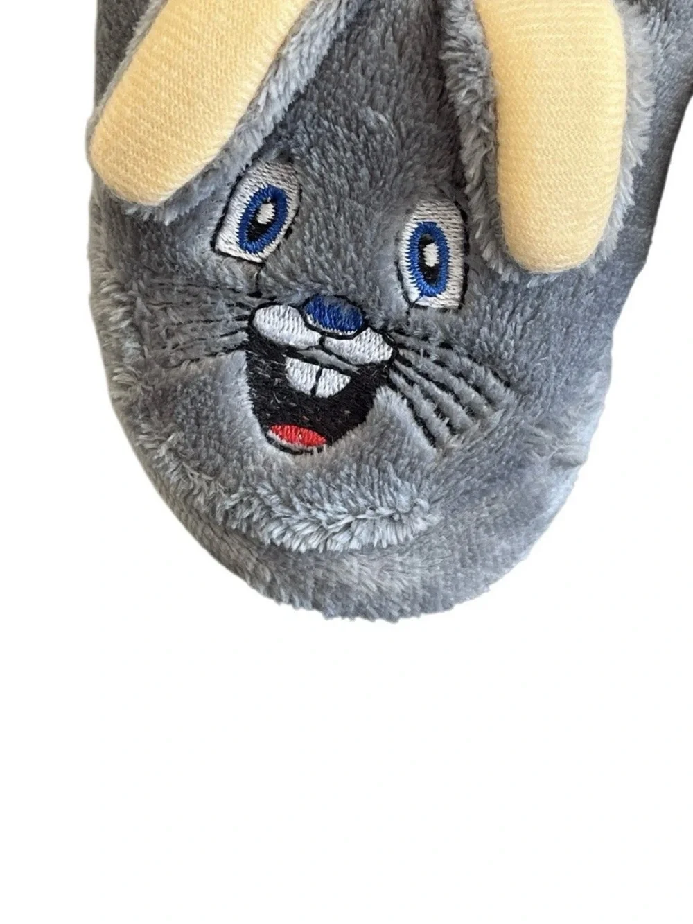 Bunny Rabbit Plush Slippers Toddler 5.5 / 6 Gray
